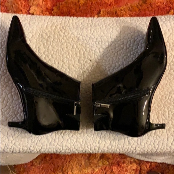 Black Patent Leather Ankle Boots - Picture 4 of 7